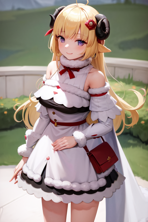 245139-1255491757-masterpiece, best quality, absurdres, perfect antomy, Watame, long hair, WatameOutfit, bag, fur collar, fur-trimmed dress, 1girl.png